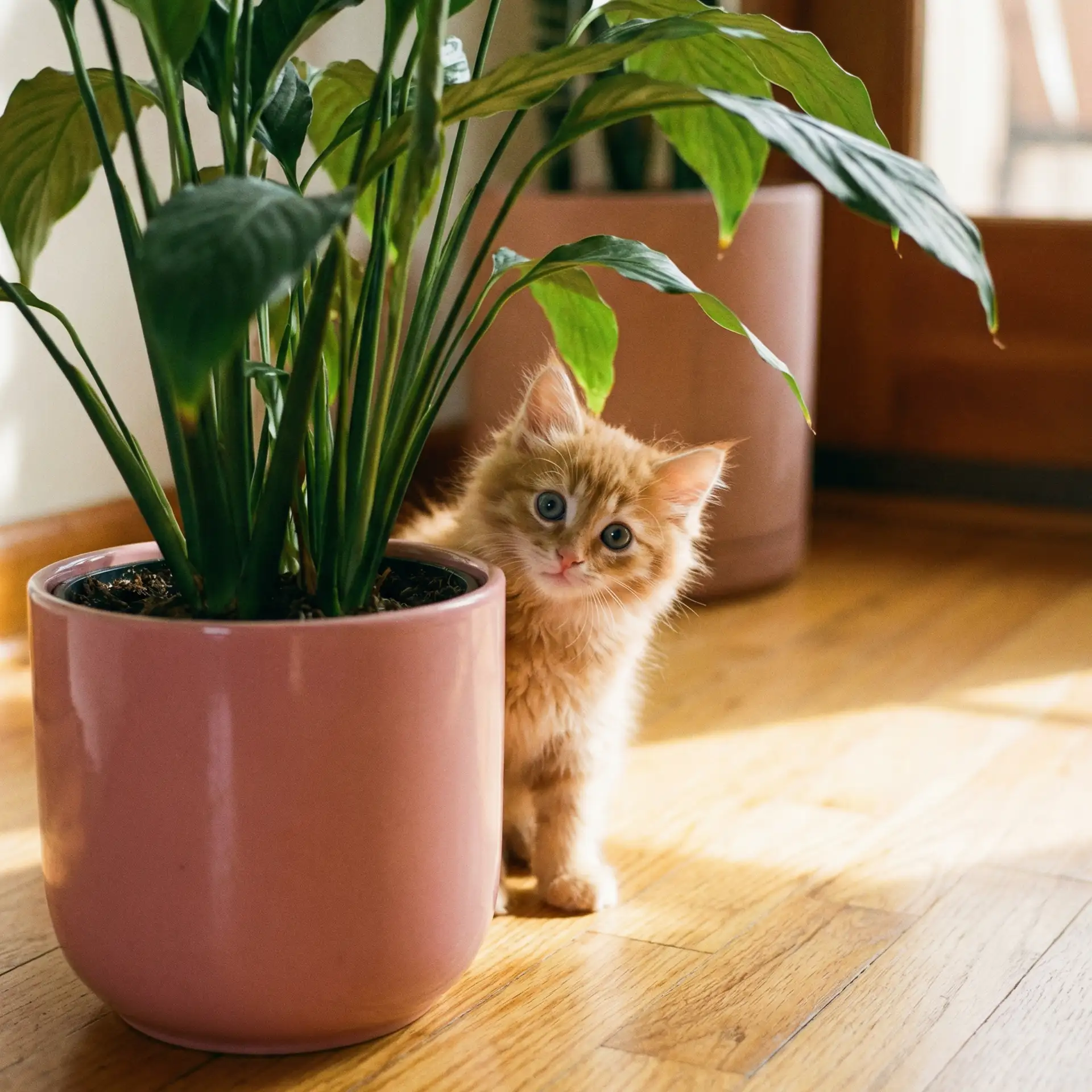 小猫从花盆后探头 - 日月神剑高清